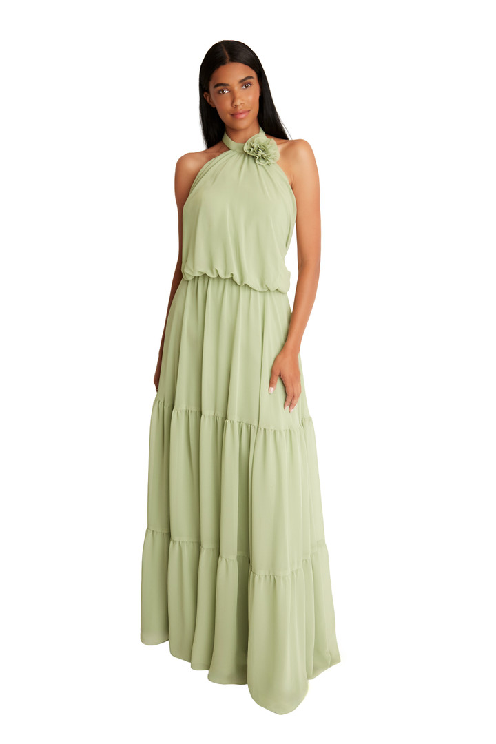 Bari Jay 2613 Bella Chiffon Halter Neckline Bridesmaid Gown
