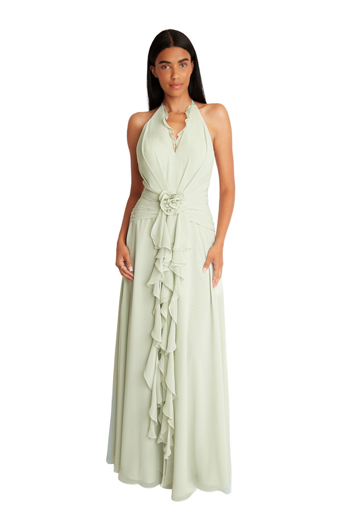 Bari Jay 2614 Bella Chiffon Ruffles V-neck Bridesmaid Gown
