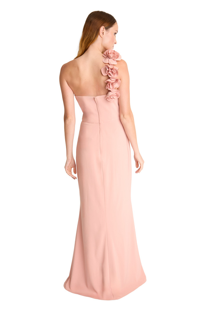 Bari Jay 2623 Stretch Crepe Straight Neck Bridesmaid Gown