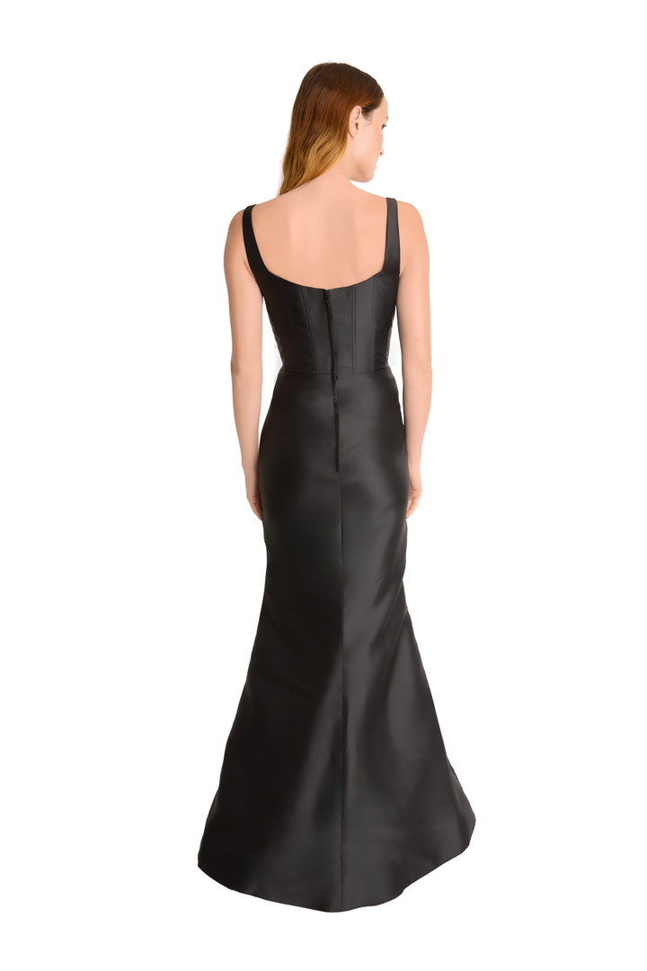 Bari Jay 2601 Mikado Square Neckline Long  Bridesmaid Gown