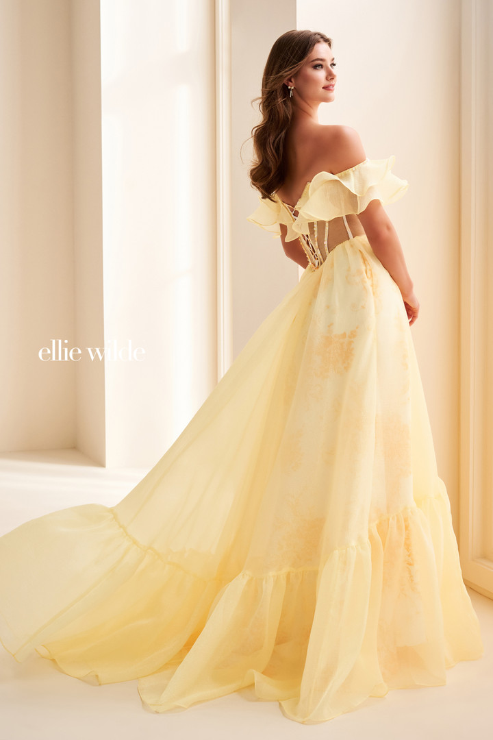 Ellie Wilde by Mon Cheri EW37029 Printed Satin Ball Gown
