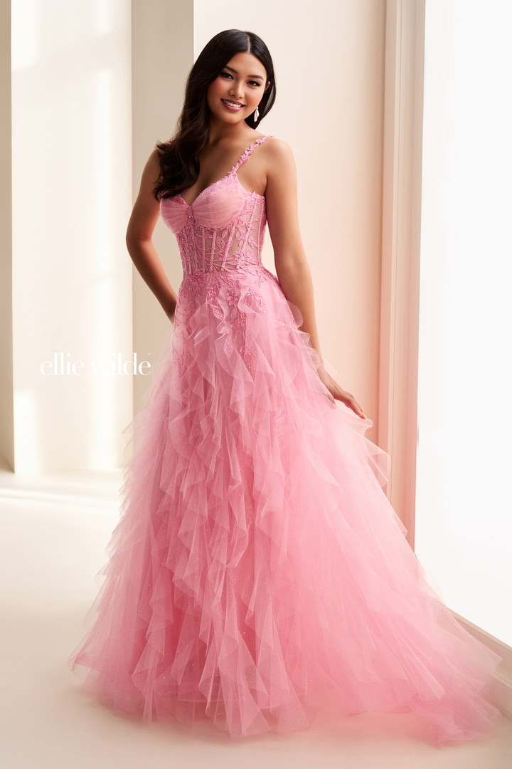 Ellie Wilde by Mon Cheri EW37031 Glitter Tulle Ball Gown Ellie Wilde by Mon Cheri EW37031 Glitter Tulle Ball Gown