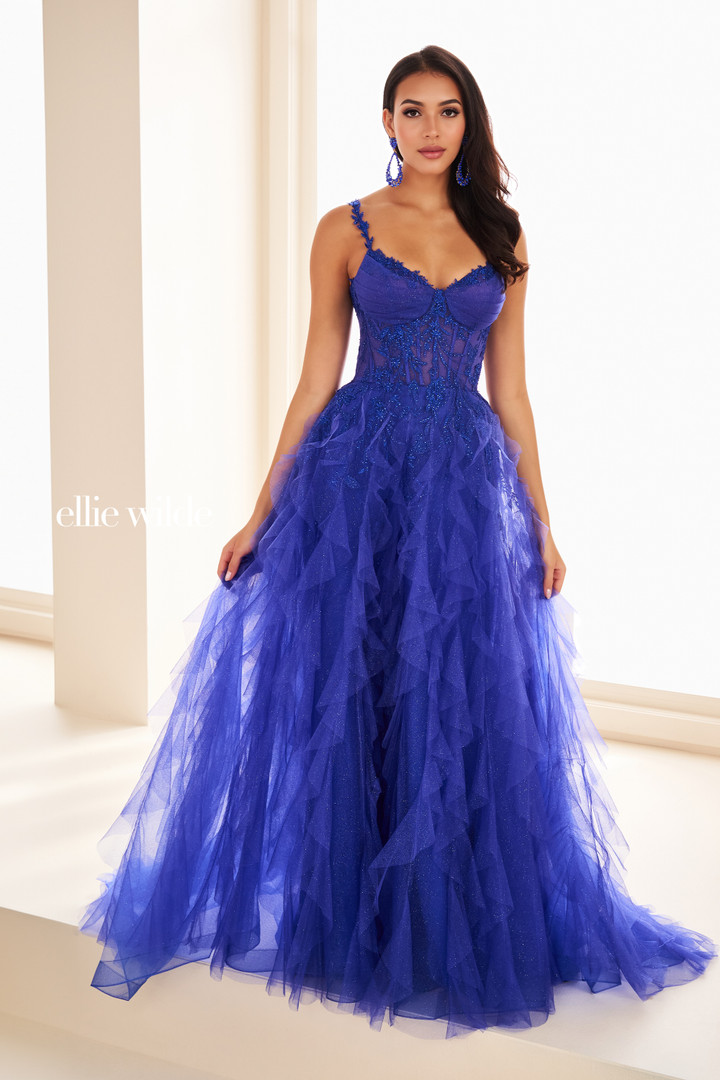 Ellie Wilde by Mon Cheri EW37031 Glitter Tulle Ball Gown Ellie Wilde by Mon Cheri EW37031 Glitter Tulle Ball Gown