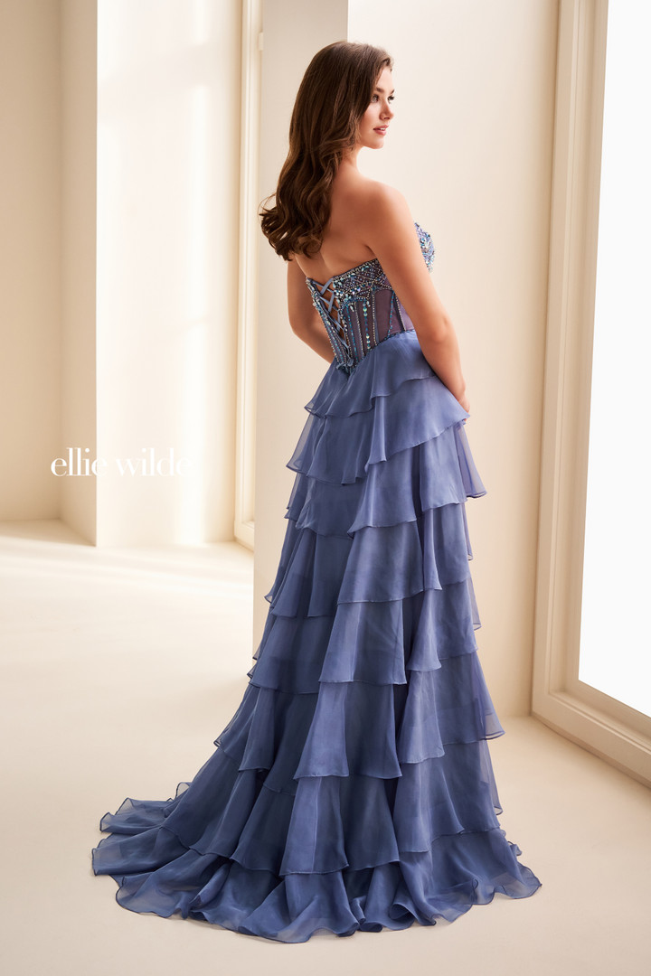Ellie Wilde by Mon Cheri EW37057 Curved Neck Strapless Dress