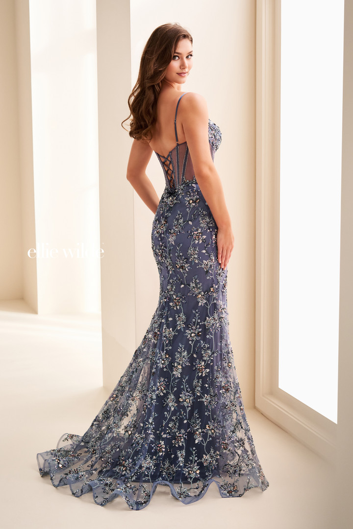 Ellie Wilde by Mon Cheri EW37058 Embroidered Tulle Dress