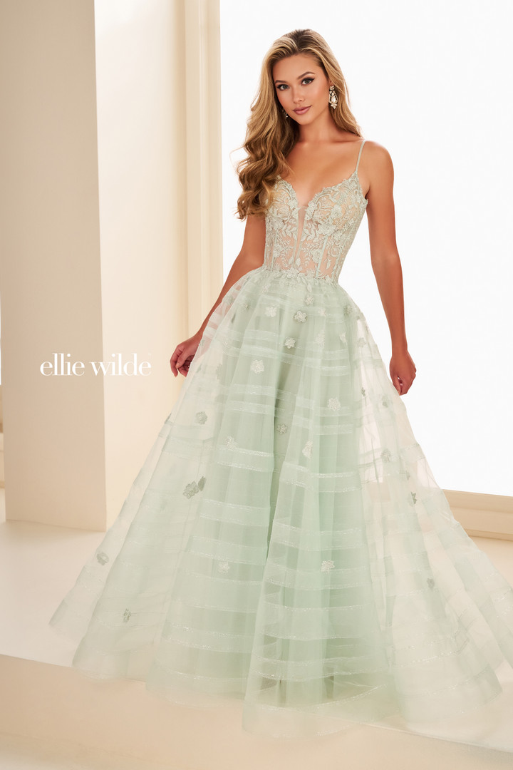 Ellie Wilde by Mon Cheri EW37097 Netting Sleeveless Gown Ellie Wilde by Mon Cheri EW37097 Netting Sleeveless Gown