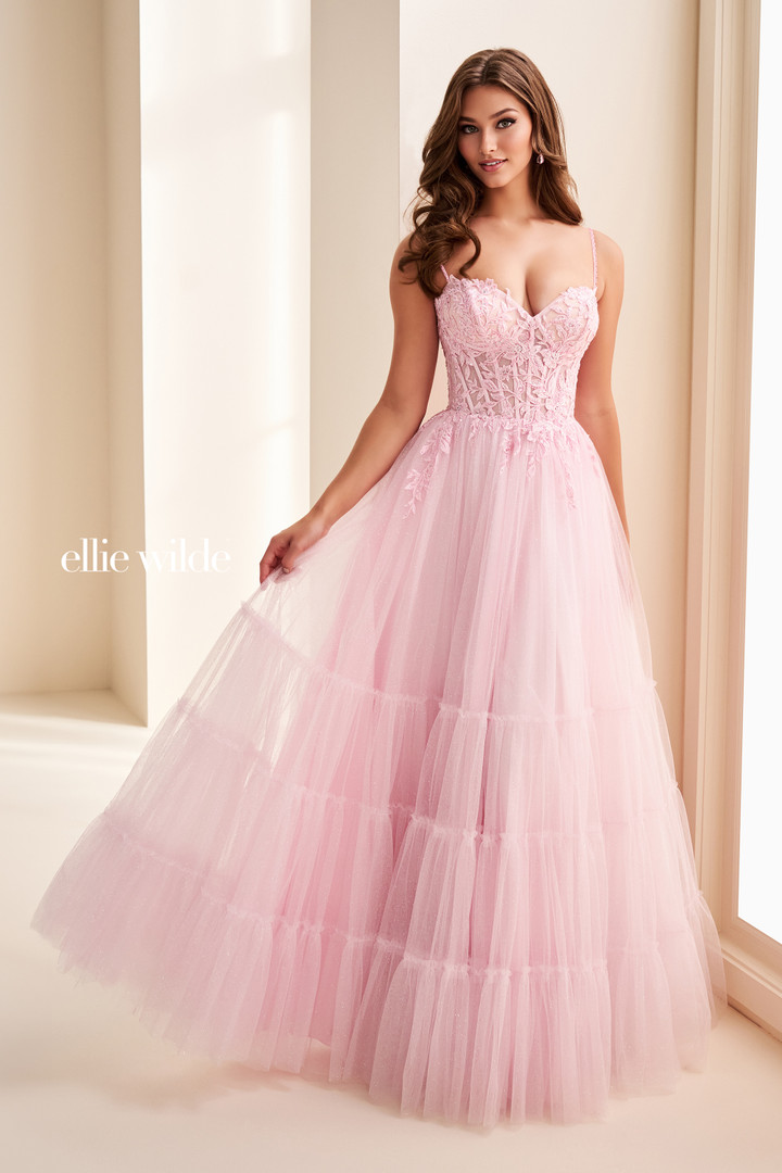 Ellie Wilde by Mon Cheri EW37107 Glitter Tulle Ball Gown