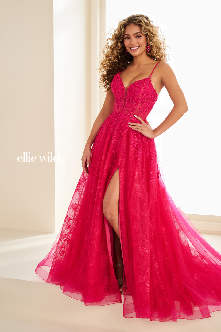 Ellie Wilde by Mon Cheri EW37210 Glitter Lace Tulle Dress