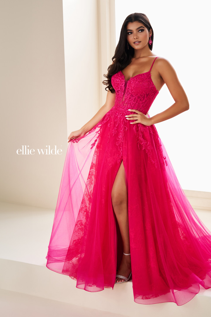 Ellie Wilde by Mon Cheri EW37210 Glitter Lace Tulle Dress