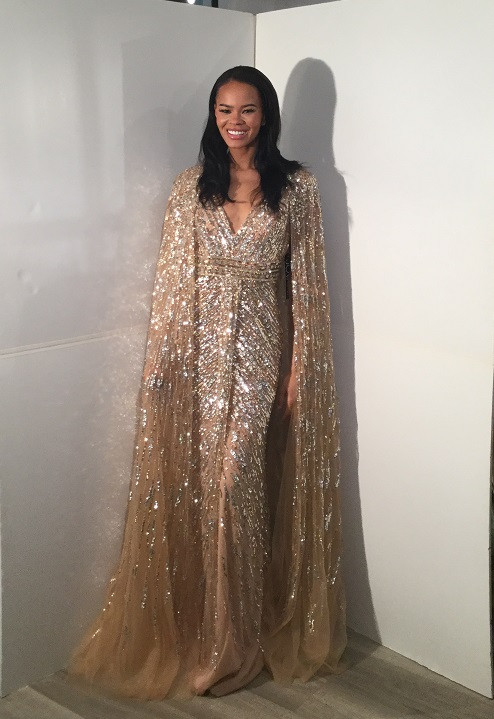 Jovani 36358 Beaded V-neckline Drop Sleeves Evening Gown