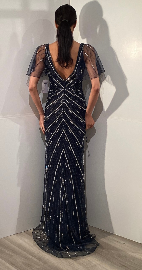 Jovani 46062 Scoop Neck Illusion Sleeve Fitted Evening Dress