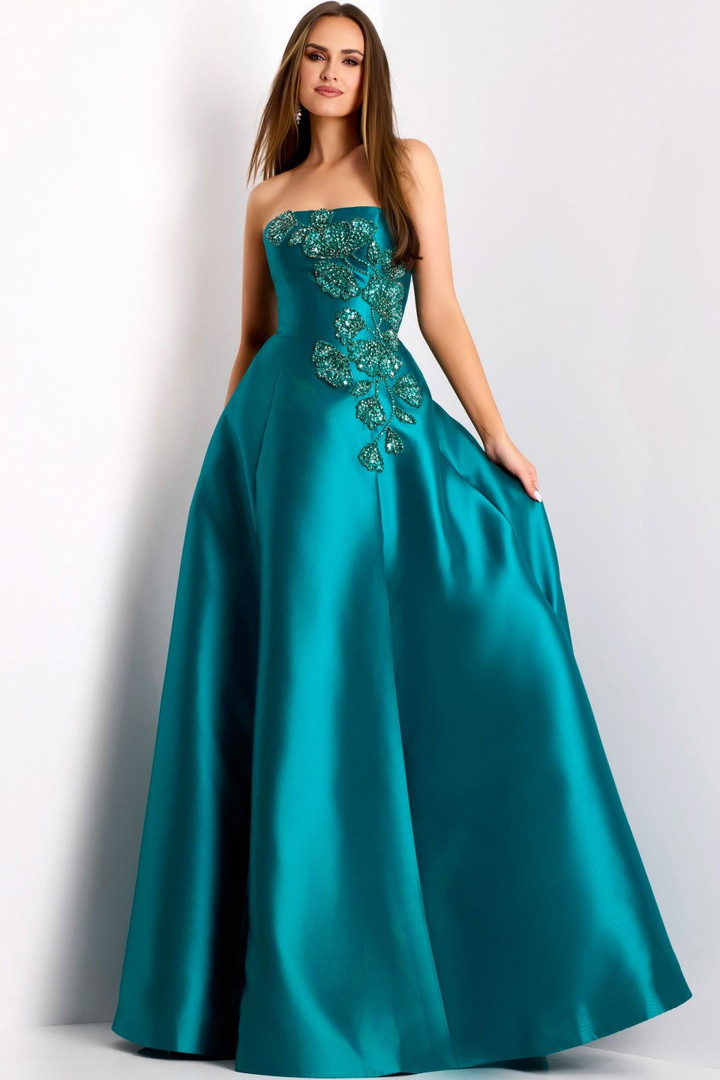 Jovani 44352 Straight Neckline Strapless Evening Gown