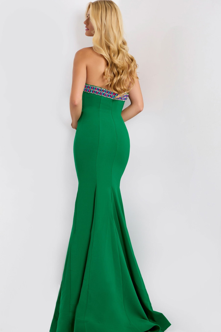 Jovani 44895 Jeweled Neckline Strapless Fitted Evening Gown