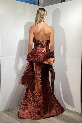 Jovani 49073 V-Neckline Strapless Fitted Evening Gown