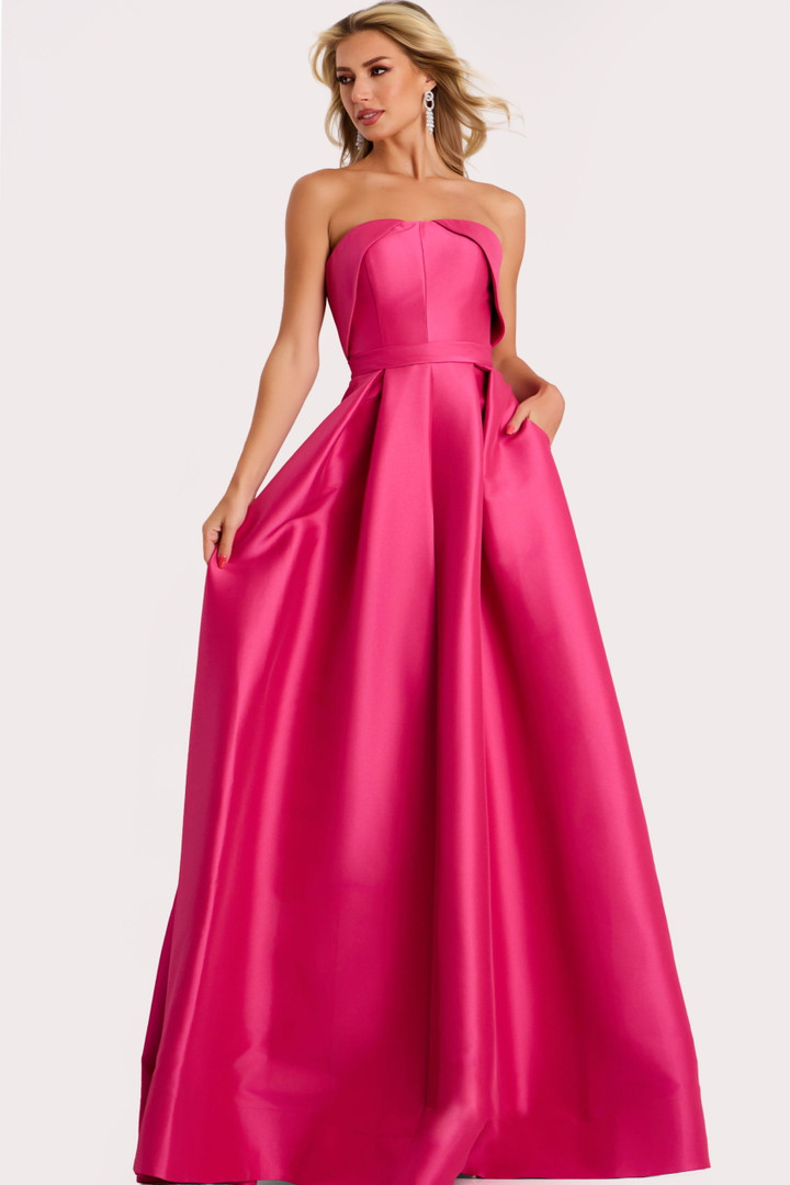 Jovani 44719 Scuba Strapless Sleeveless A-Line Evening Gown