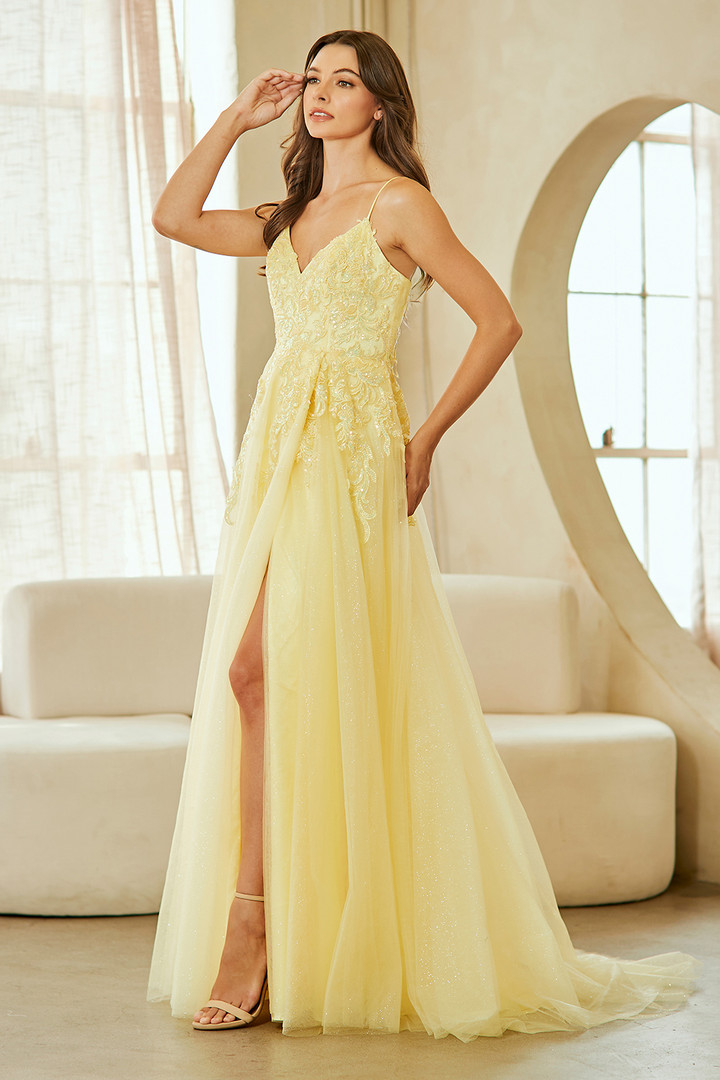 Amelia Couture 9079 Glitter Tulle Beaded Sleeveless Gown