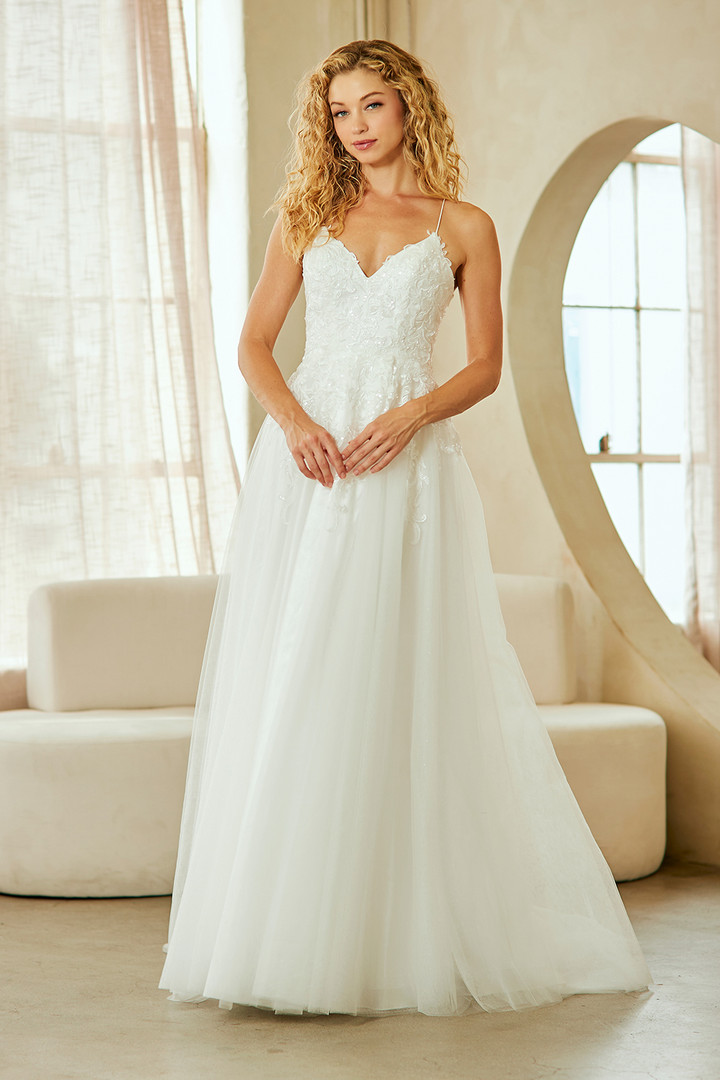 Amelia Couture 9079 Glitter Tulle Beaded Sleeveless Gown