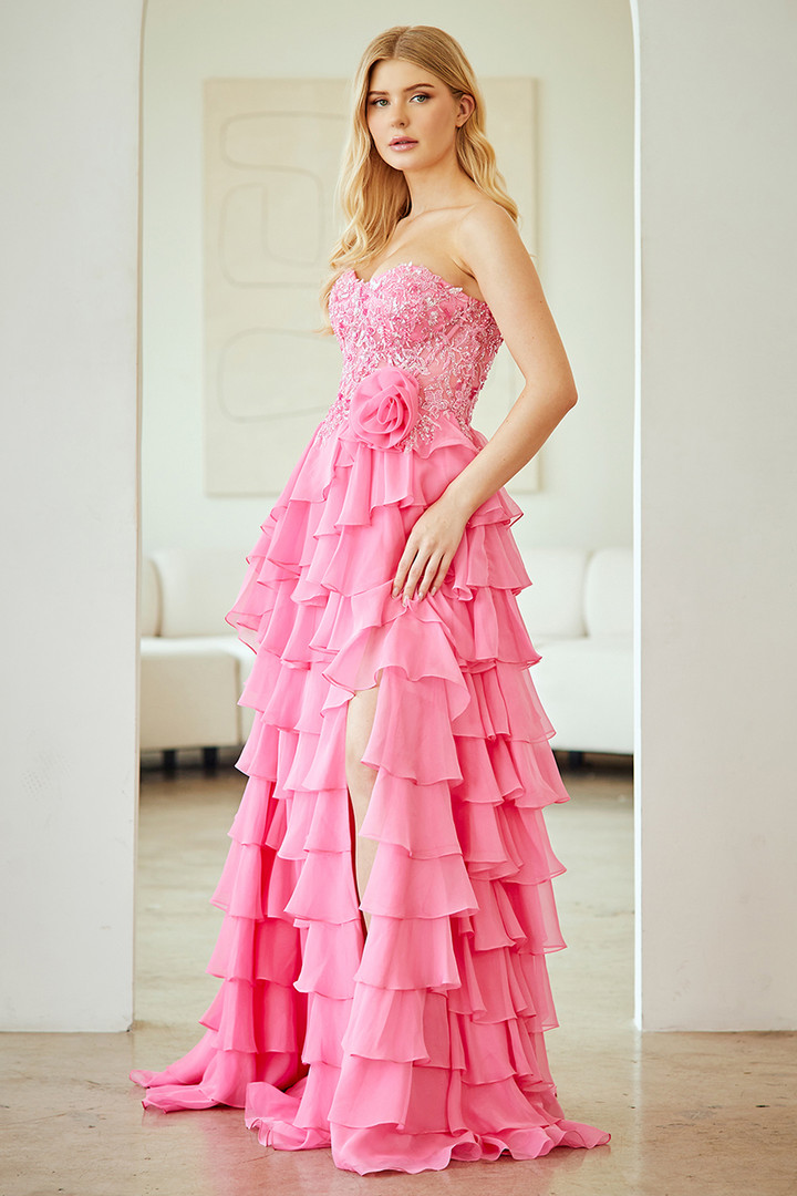 Amelia Couture 7087 Ruffled Sweetheart Neck Strapless Dress