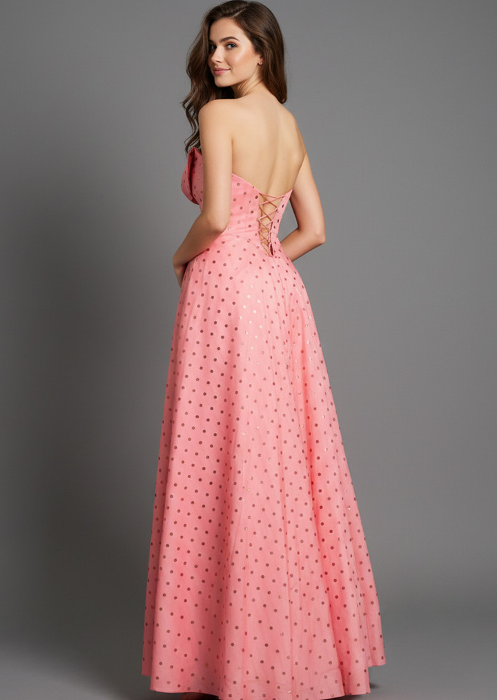 Jovani 49340 Sweetheart Neck Polka Dot Strapless Ball Gown
