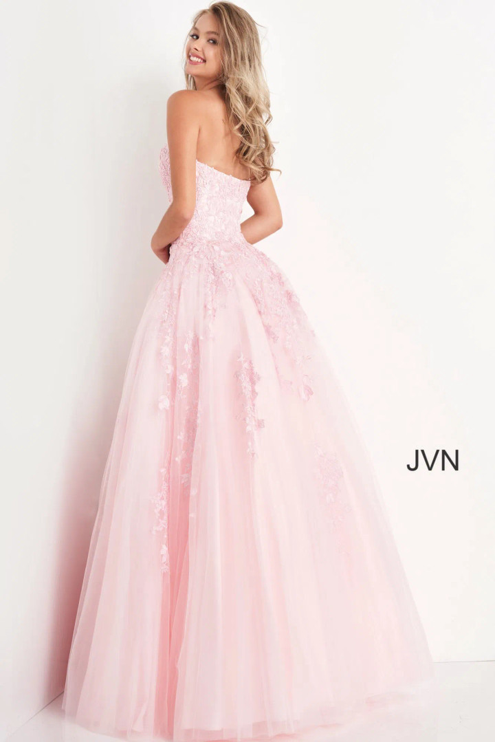Jovani 1831 Tulle Embroidered Lace Sweetheart Strapless Gown