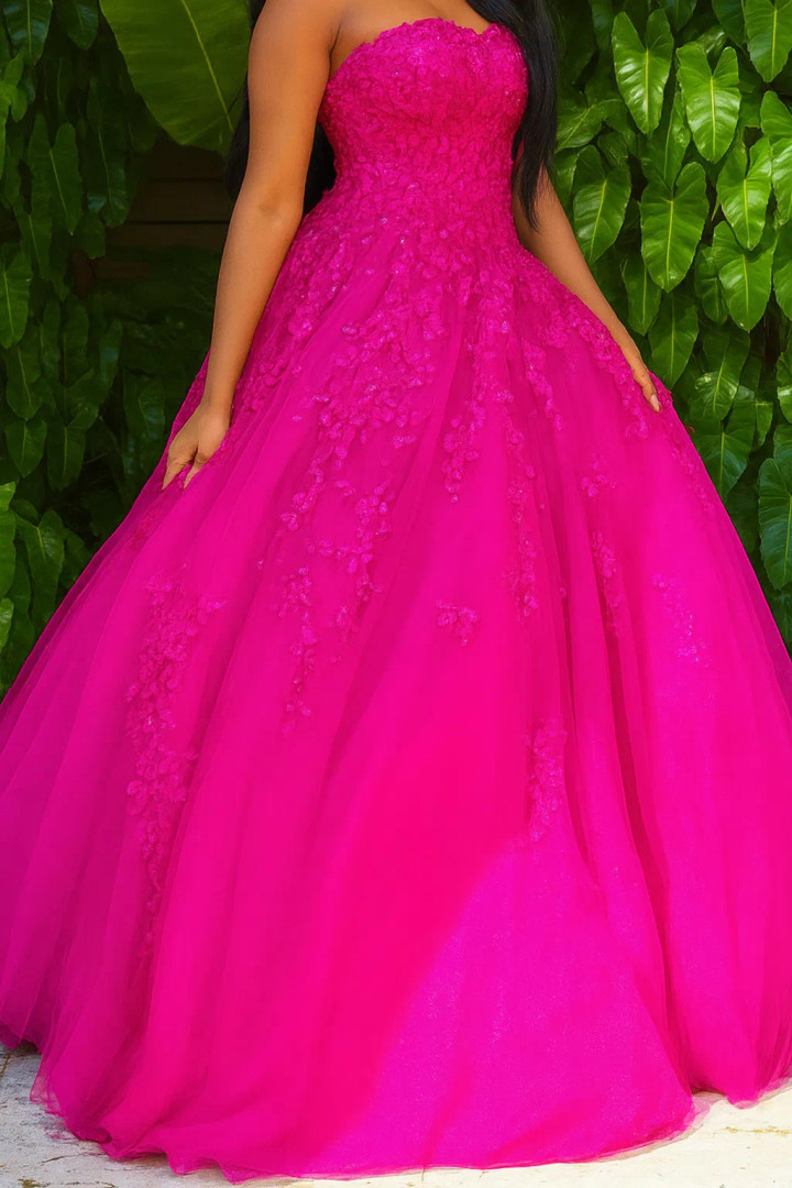 Jovani 1831 Tulle Embroidered Lace Sweetheart Strapless Gown