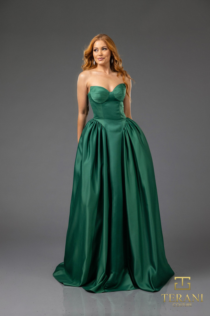 Terani Couture 251P4066 Satin Sweetheart Strapless Ballgown
