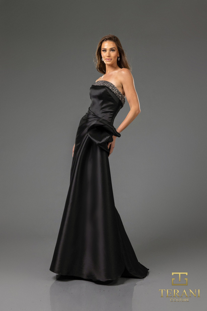 Terani Couture 252E5131 Stretch Mikado Strapless Long Dress
