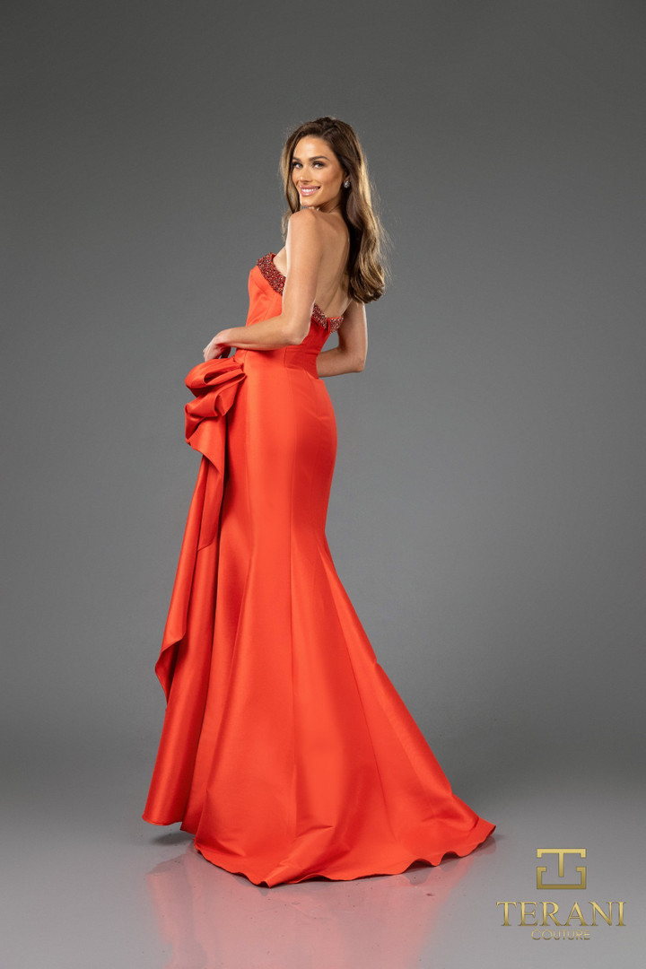 Terani Couture 252E5131 Stretch Mikado Strapless Long Dress