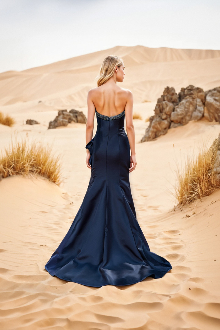 Terani Couture 252E5131 Stretch Mikado Strapless Long Dress