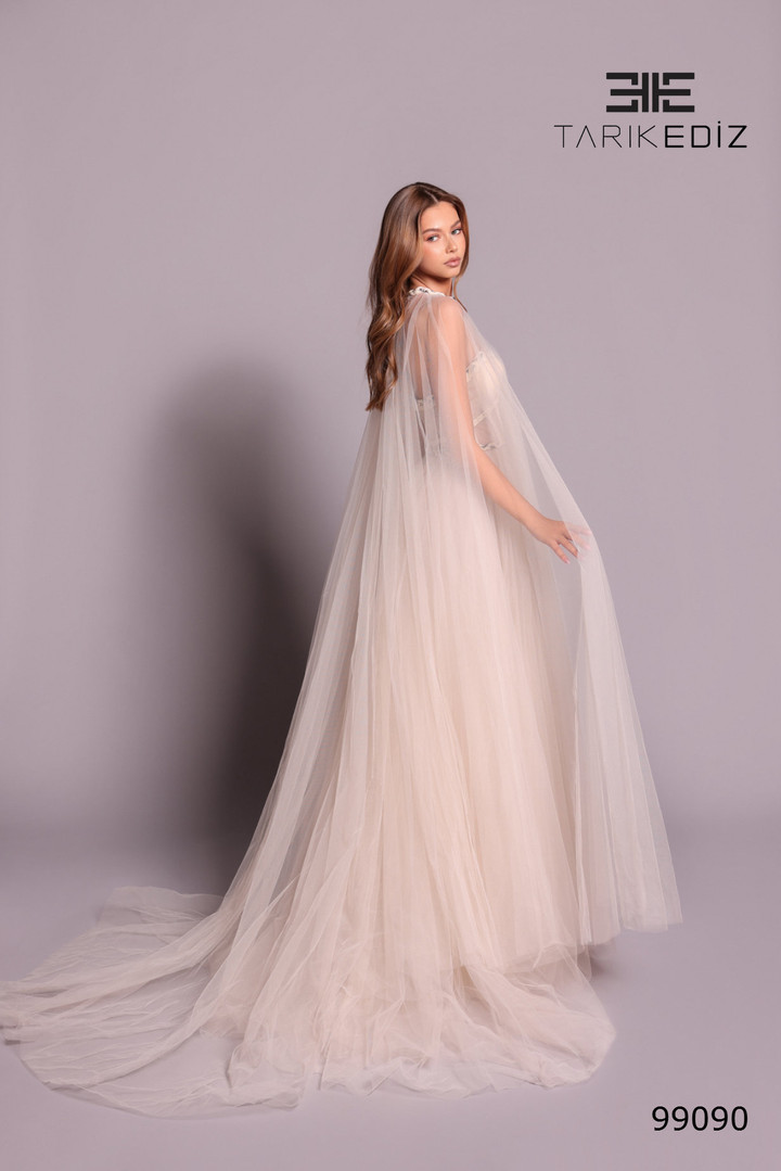 Tarik Ediz 99090 Tulle Sweetheart Neckline Strapless Dress