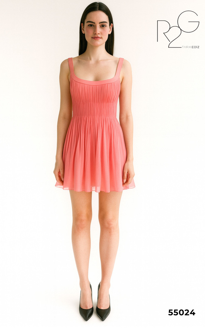 RG2 by Tarik Ediz 55024 Chiffon Scoop Neck Cocktail Dress