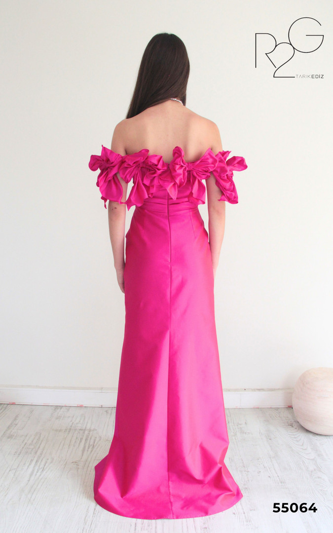 RG2 by Tarik Ediz 55064 Taffeta Off Shoulder Fitted Dress