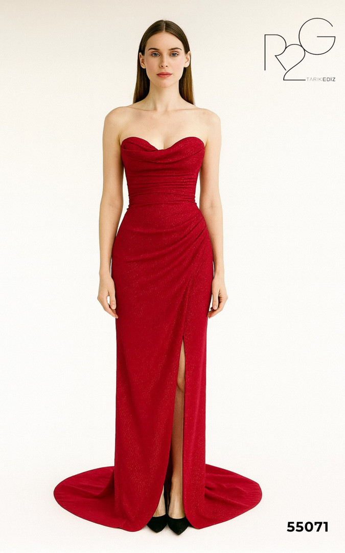 RG2 by Tarik Ediz 55071 Metallic Sweetheart Strapless Dress