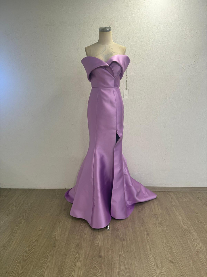 RG2 by Tarik Ediz 55077 Taffeta Off Shoulder Fitted Dress