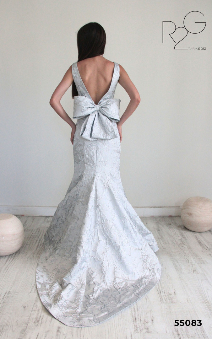 RG2 by Tarik Ediz 55083 Jacquard V-Neck Sleeveless Dress