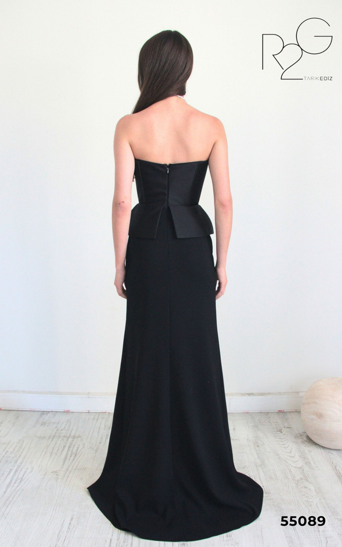 RG2 by Tarik Ediz 55089 Crepe Straight Neck Strapless Dress