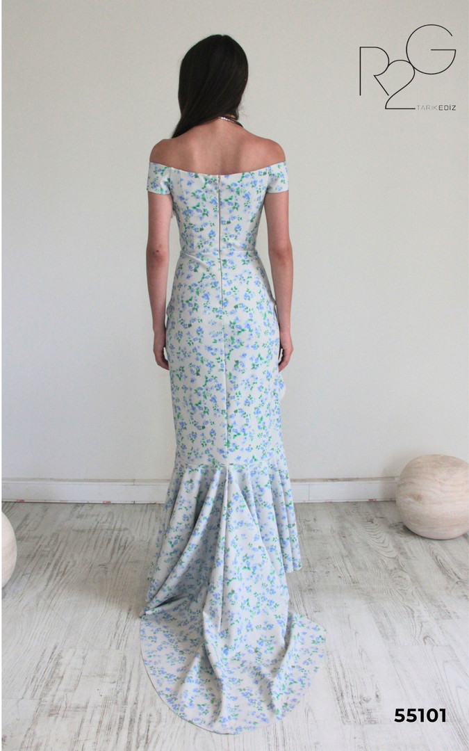 RG2 by Tarik Ediz 55101 Polyester Ruffles Off Shoulder Dress