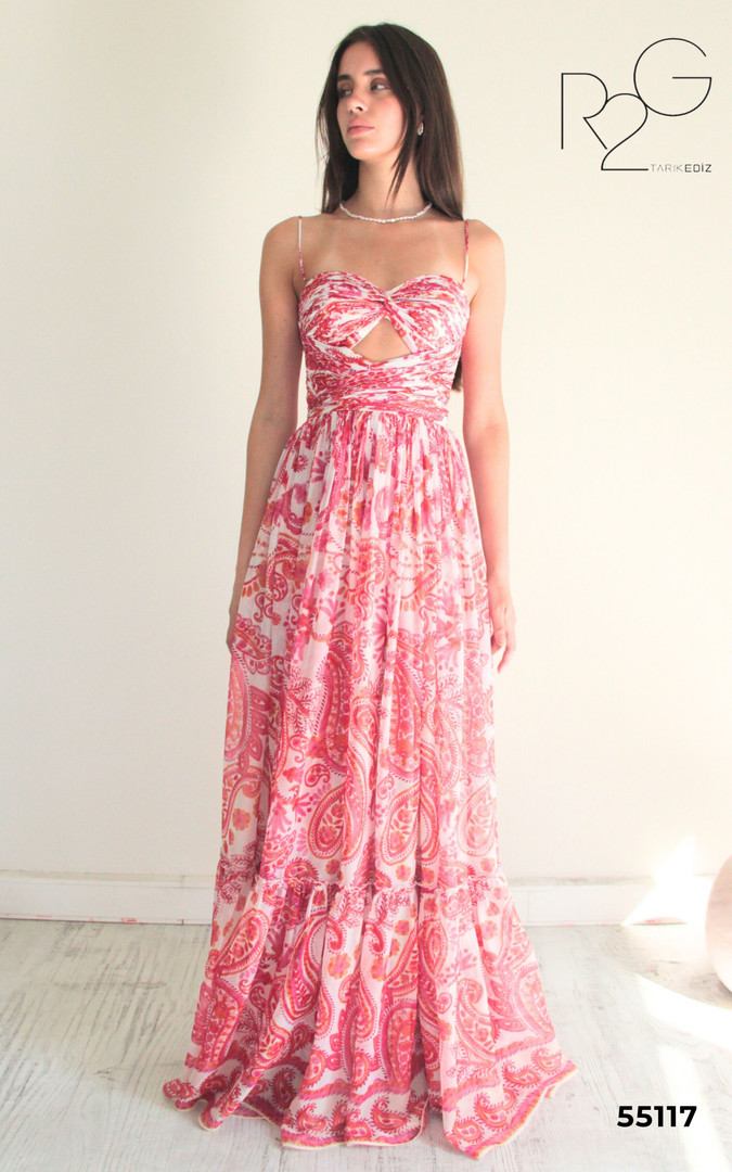 RG2 by Tarik Ediz 55117 Tulle Straps Sleeve Pleating Dress