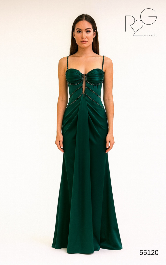 RG2 by Tarik Ediz 55120 Crepe Straps Sleeve Column Dress