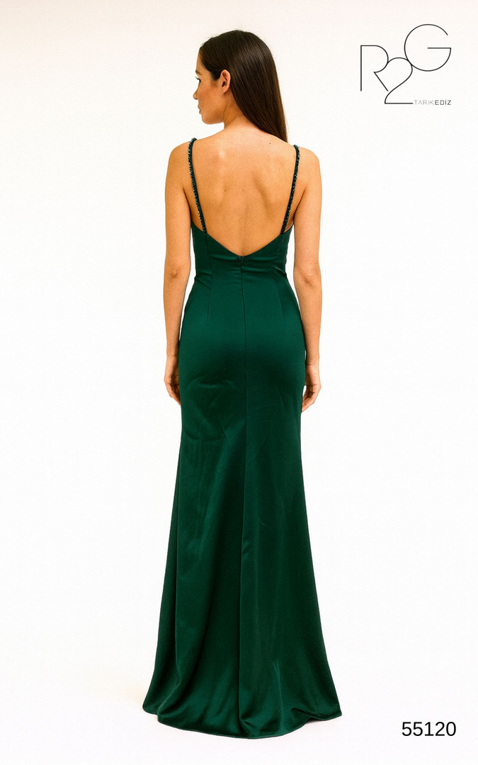 RG2 by Tarik Ediz 55120 Crepe Straps Sleeve Column Dress