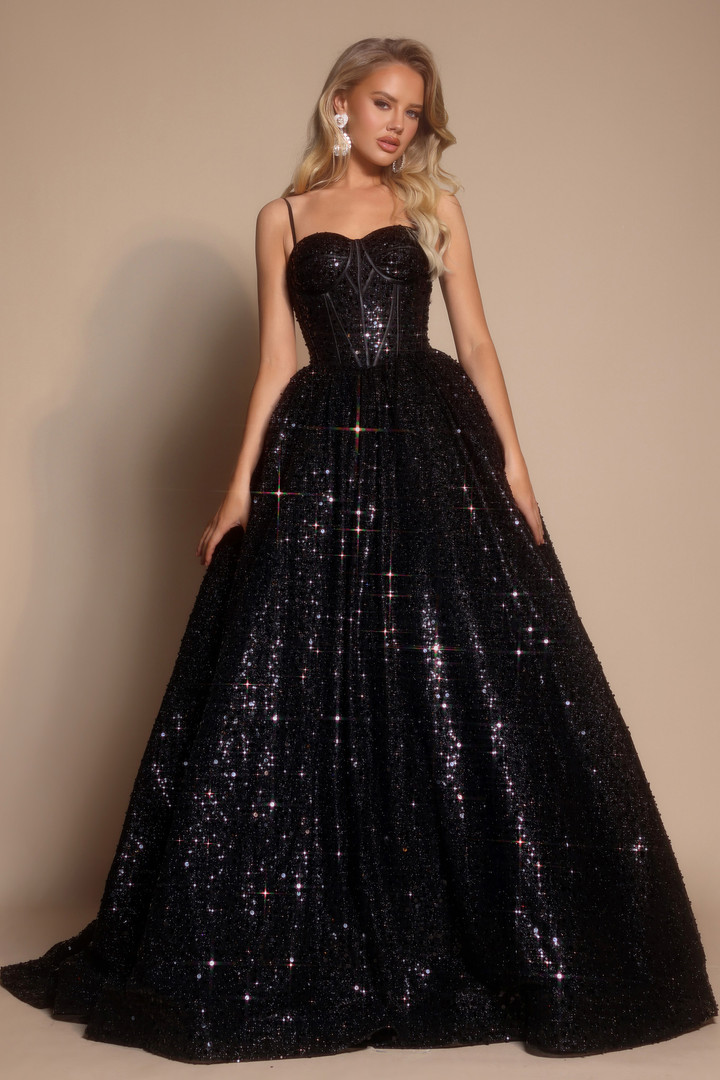 Portia and Scarlett PS25308 Tulle Glitter Sleeveless Dress