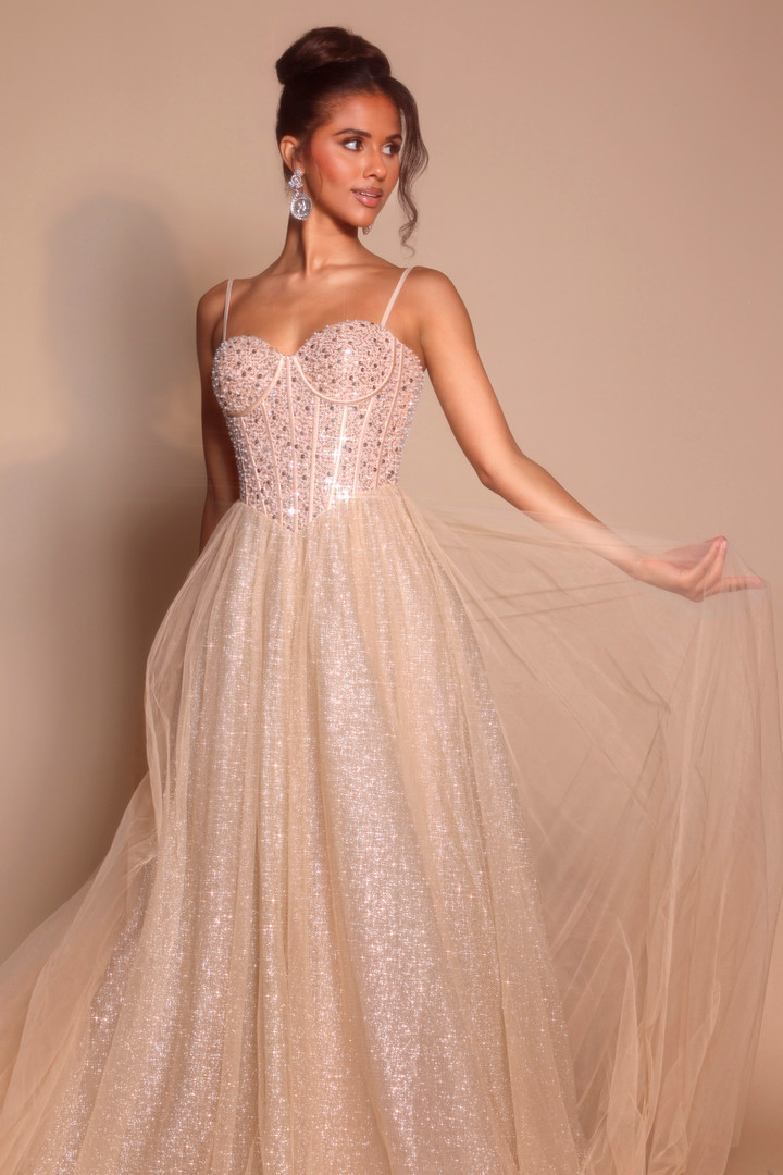 Portia and Scarlett PS25311 Tulle Straps Sleeve Ball Gown