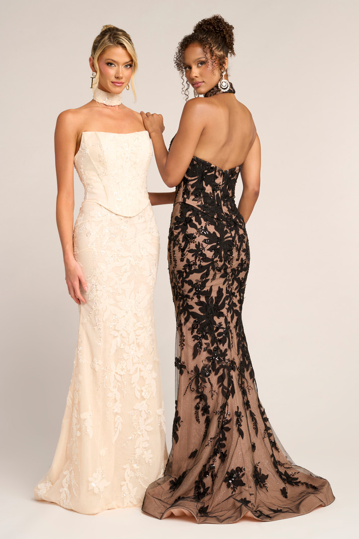 Portia and Scarlett PS26005 Lace Square Neck Strapless Dress