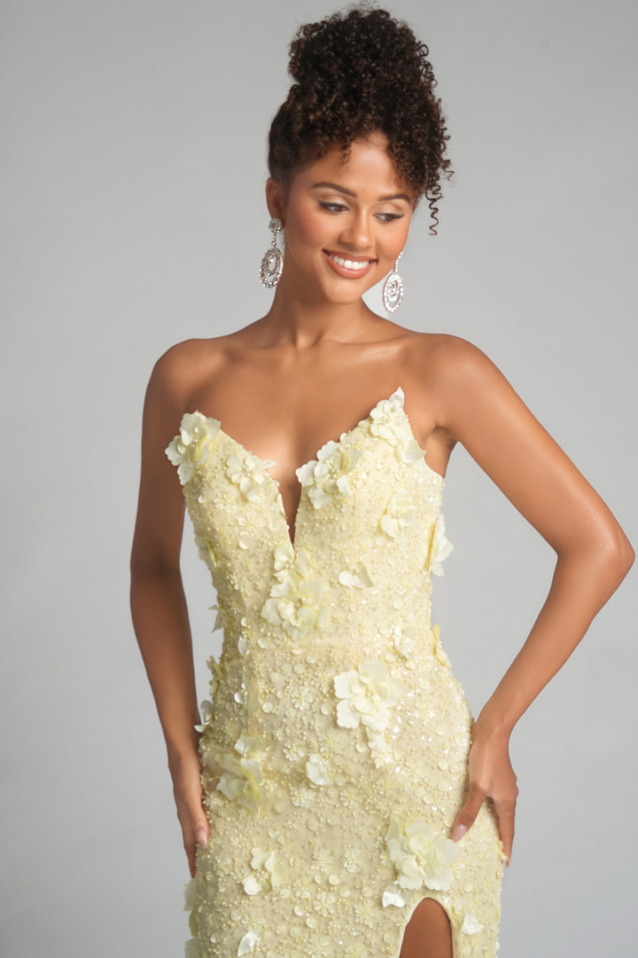 Portia and Scarlett PS26019 Tulle Embroidery Strapless Dress