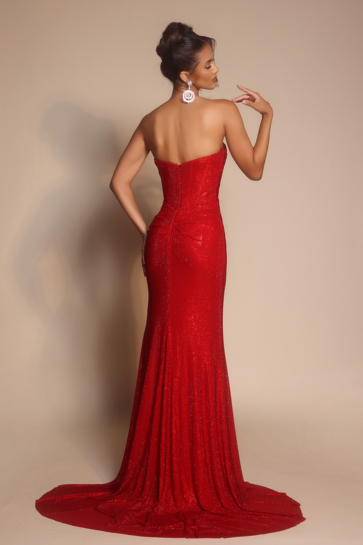 Portia and Scarlett PS26026 Mesh Sweetheart Strapless Dress