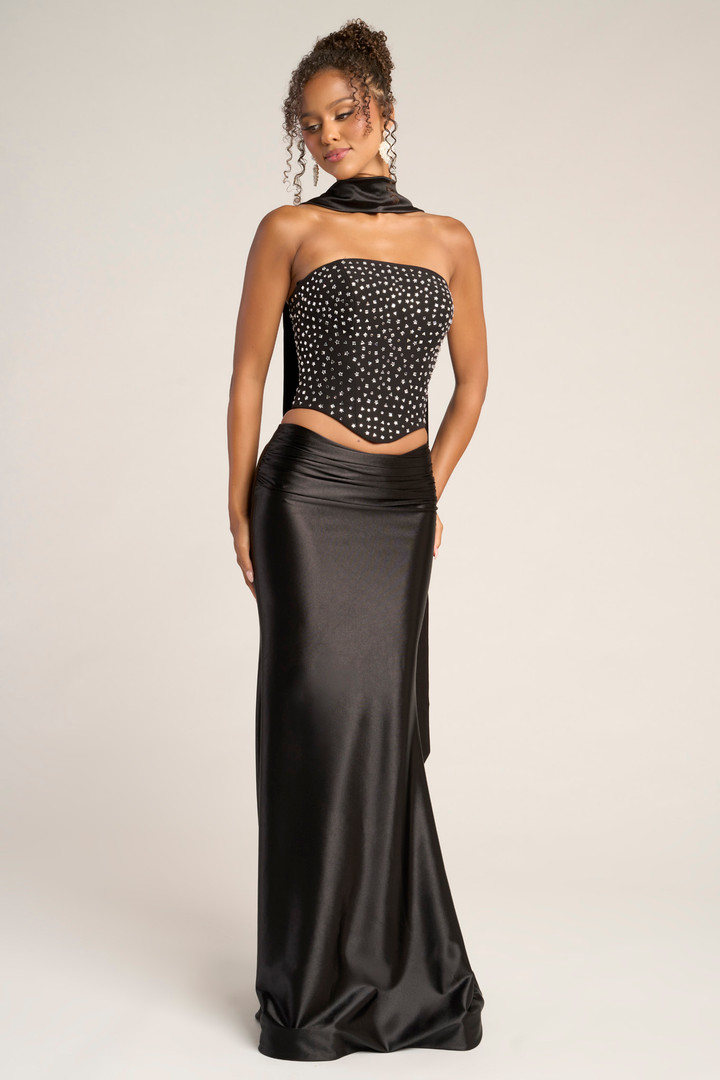 Portia and Scarlett PS26042 Satin Strapless Two Piece Dress