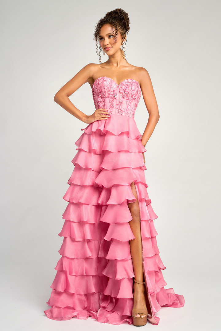Portia and Scarlett PS26048 Chiffon Ruffles Strapless Dress
