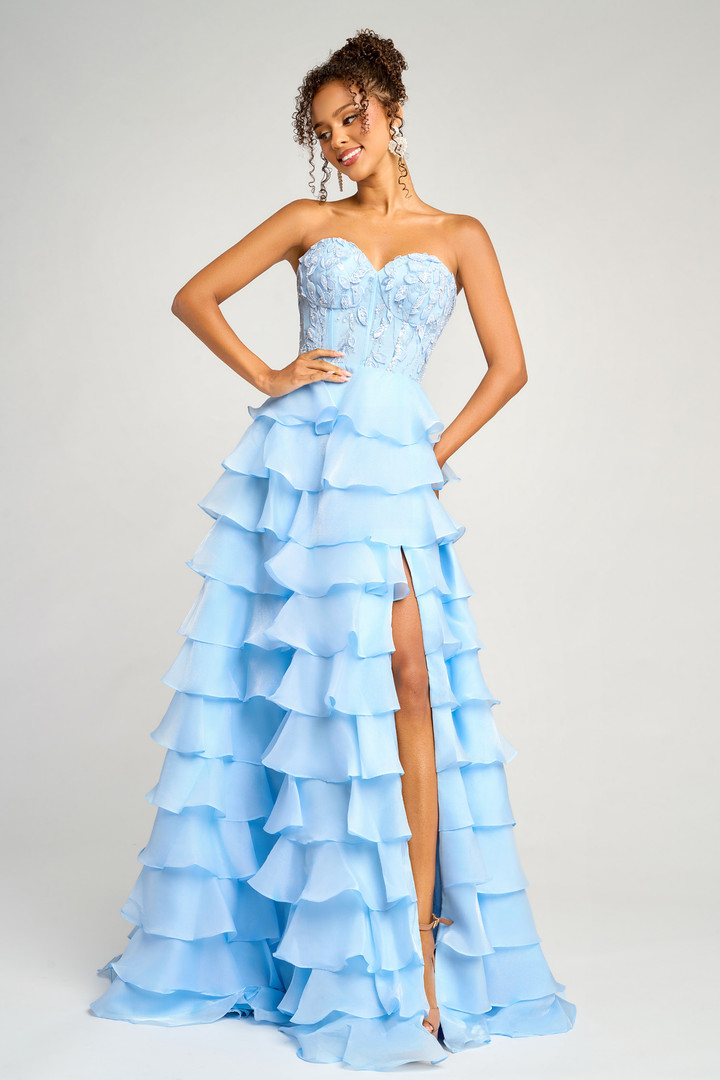 Portia and Scarlett PS26048 Chiffon Ruffles Strapless Dress