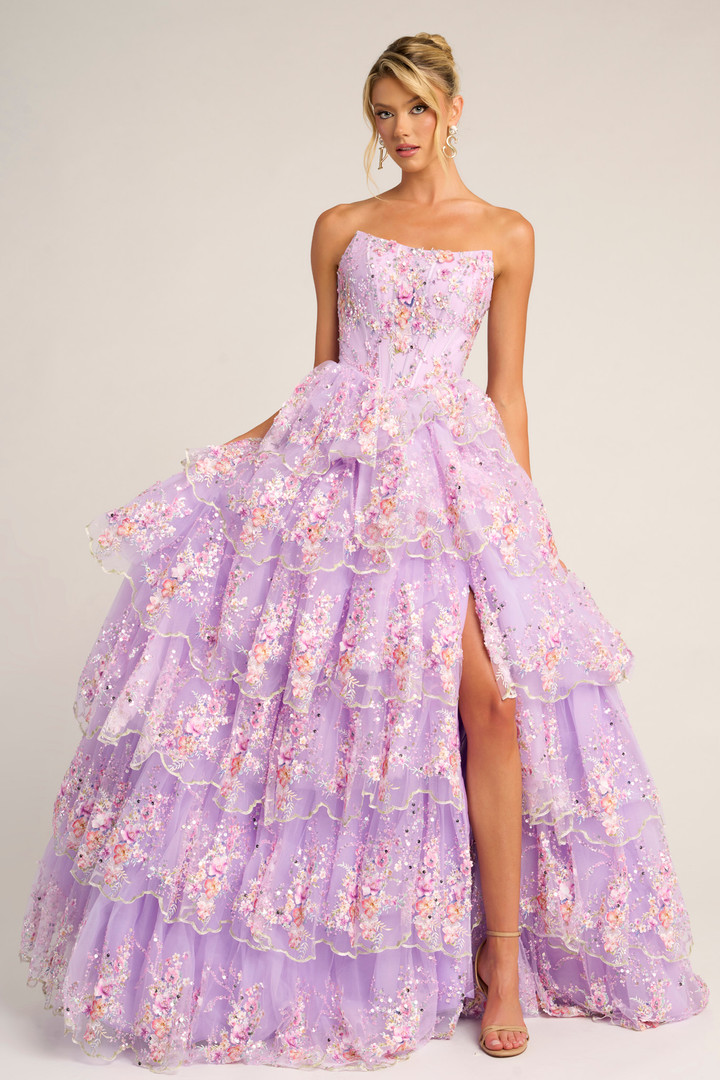 Portia and Scarlett PS26051 Sequin Tulle Strapless Dress