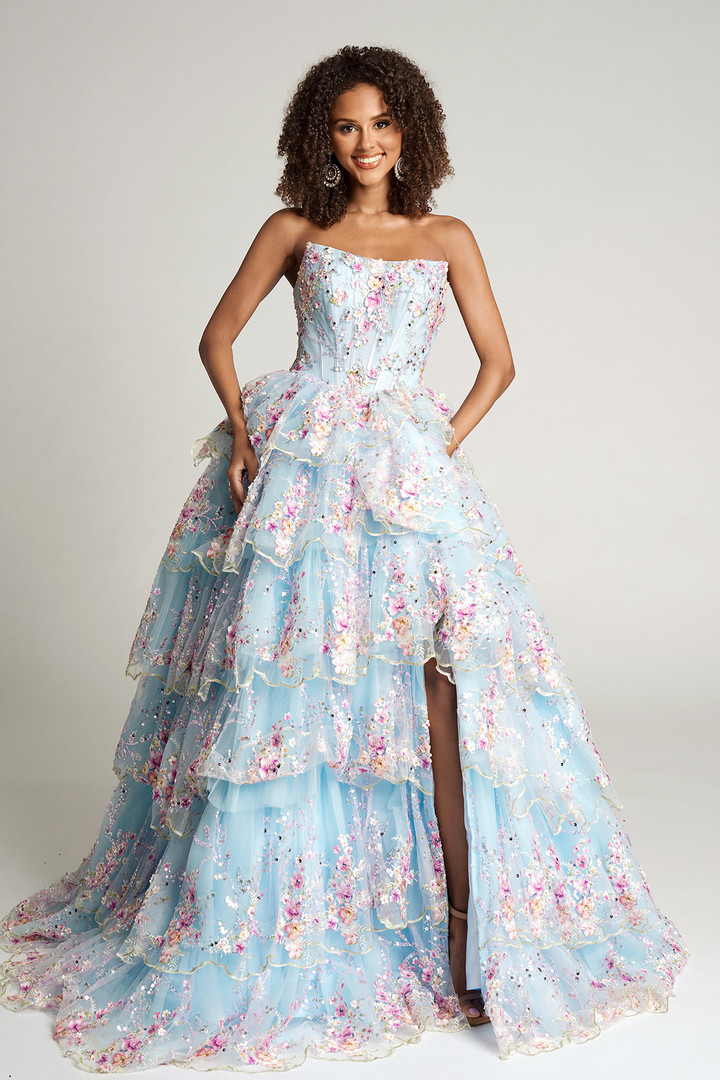 Portia and Scarlett PS26051 Sequin Tulle Strapless Dress